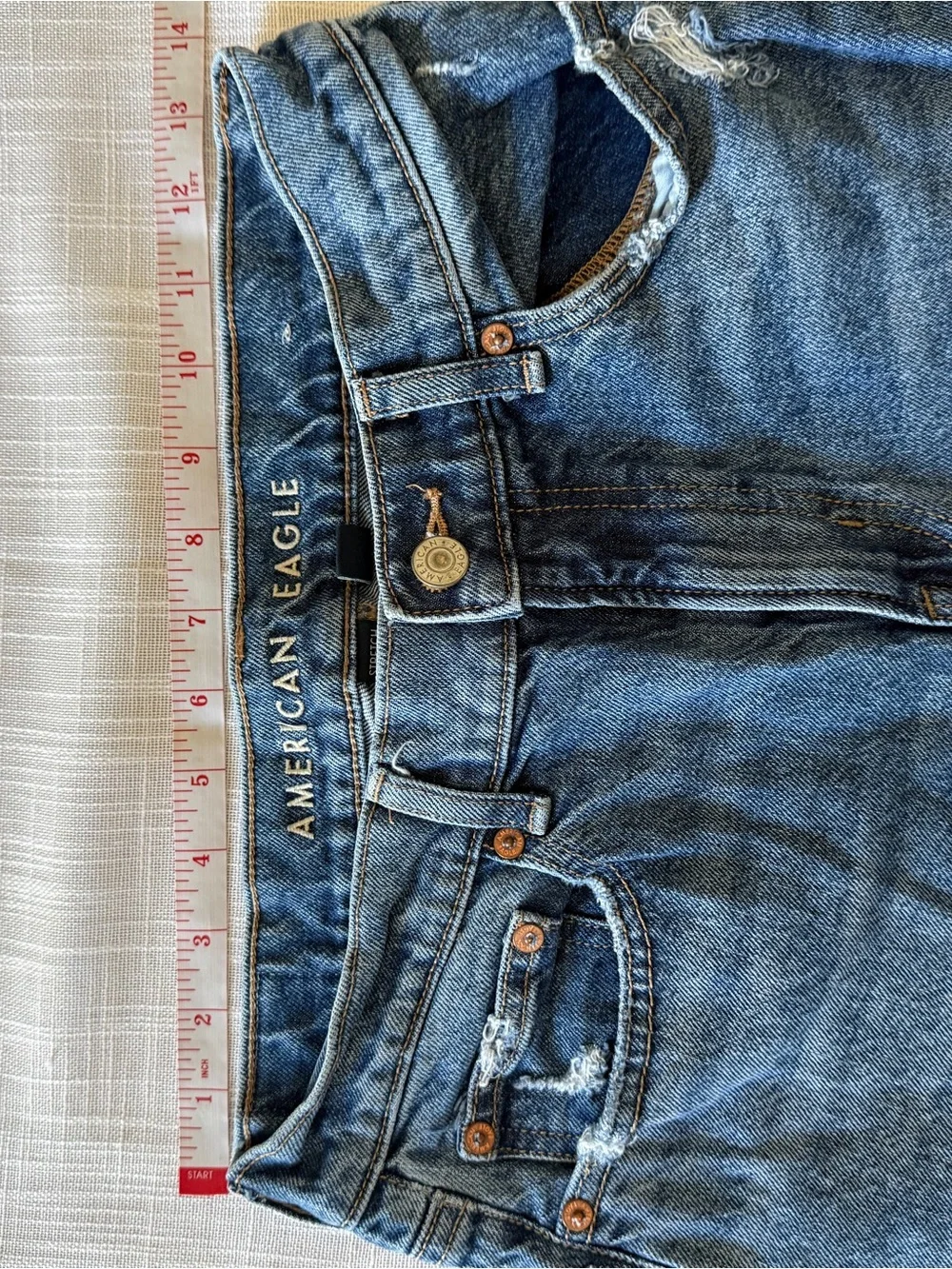 American Eagle Outfitters Blue Denim Jeans with Faded Wash